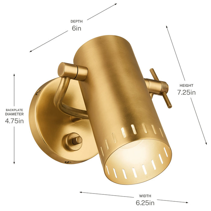 Myhouse Lighting Kichler - 52840LBR - LED Wall Sconce - Ruehl - Lacquered Brass