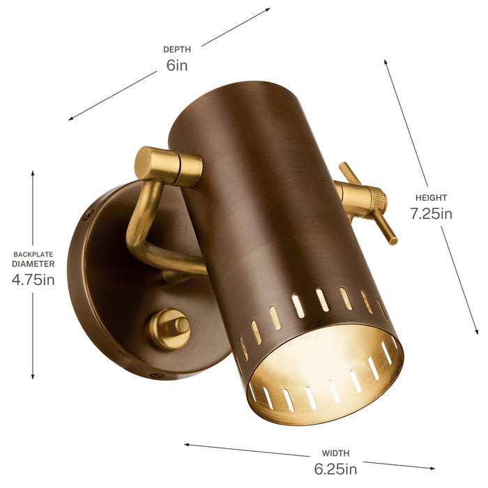 Myhouse Lighting Kichler - 52840LBZ - LED Wall Sconce - Ruehl - Lacquered Bronze