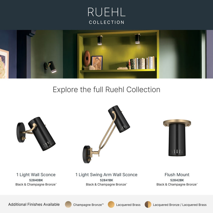 Myhouse Lighting Kichler - 52840BK - LED Wall Sconce - Ruehl - Black