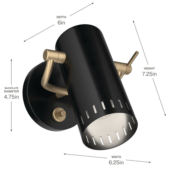 Myhouse Lighting Kichler - 52840BK - LED Wall Sconce - Ruehl - Black