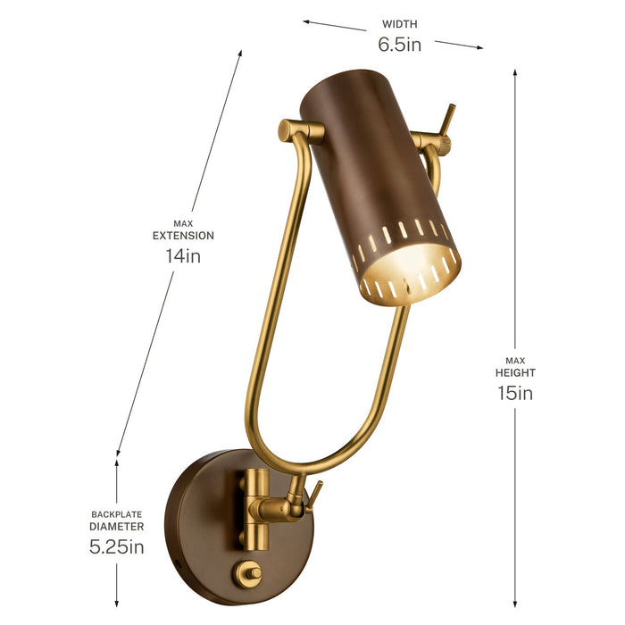 Myhouse Lighting Kichler - 52841LBZ - LED Wall Sconce - Ruehl - Lacquered Bronze