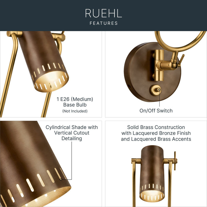 Myhouse Lighting Kichler - 52841LBZ - LED Wall Sconce - Ruehl - Lacquered Bronze
