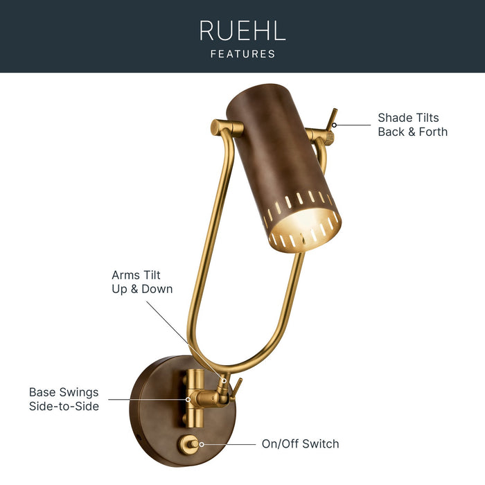 Myhouse Lighting Kichler - 52841LBZ - LED Wall Sconce - Ruehl - Lacquered Bronze