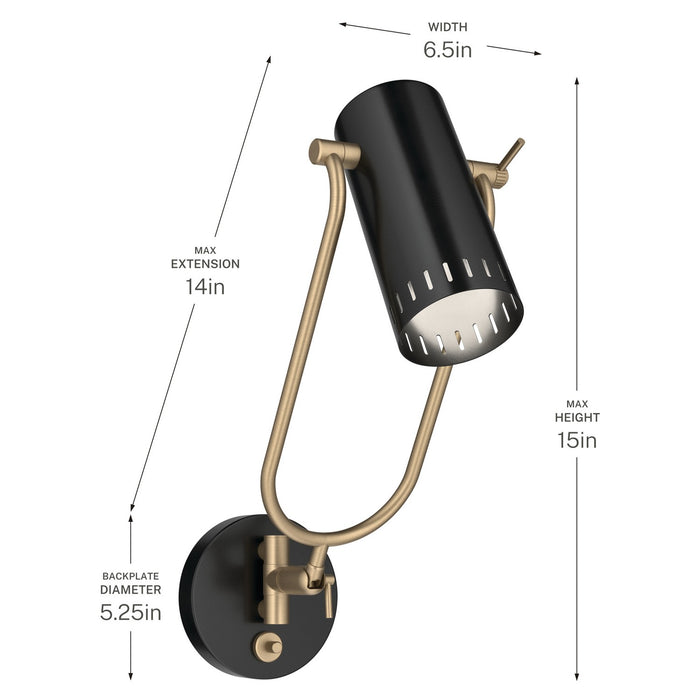 Myhouse Lighting Kichler - 52841BK - LED Wall Sconce - Ruehl - Black