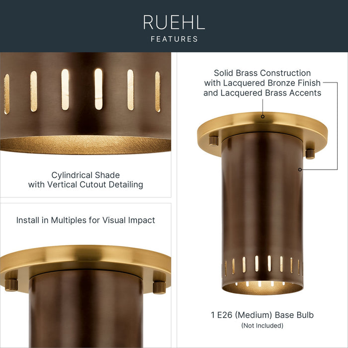 Myhouse Lighting Kichler - 52842LBZ - LED Flush Mount - Ruehl - Lacquered Bronze