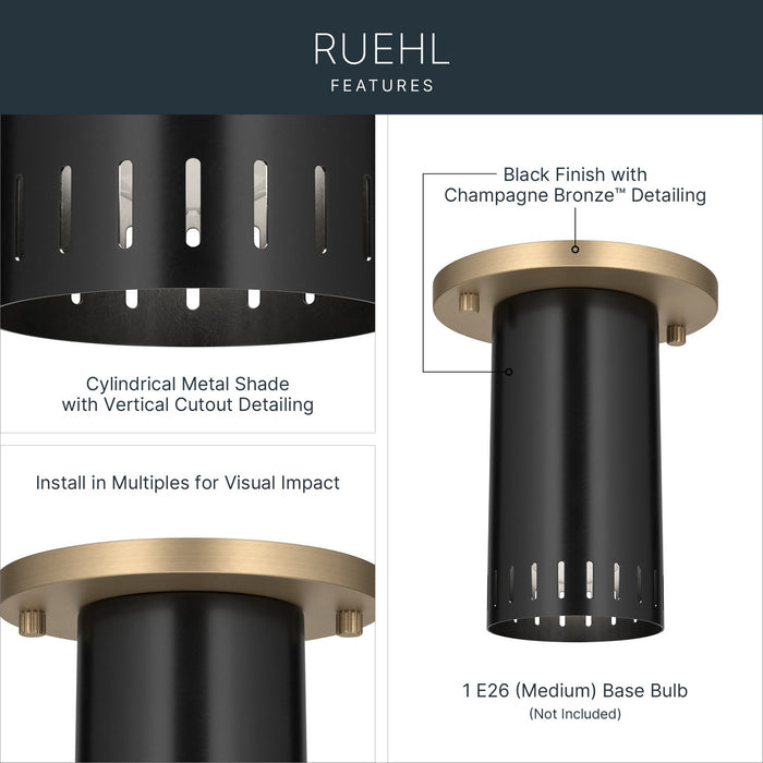 Myhouse Lighting Kichler - 52842BK - LED Flush Mount - Ruehl - Black