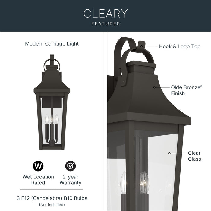 Myhouse Lighting Kichler - 59196OZ - Three Light Outdoor Wall Mount - Cleary - Olde Bronze