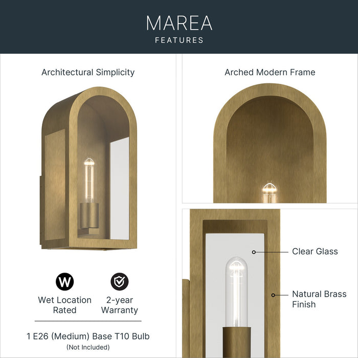 Myhouse Lighting Kichler - 59200NBR - One Light Outdoor Wall Mount - Marea - Natural Brass