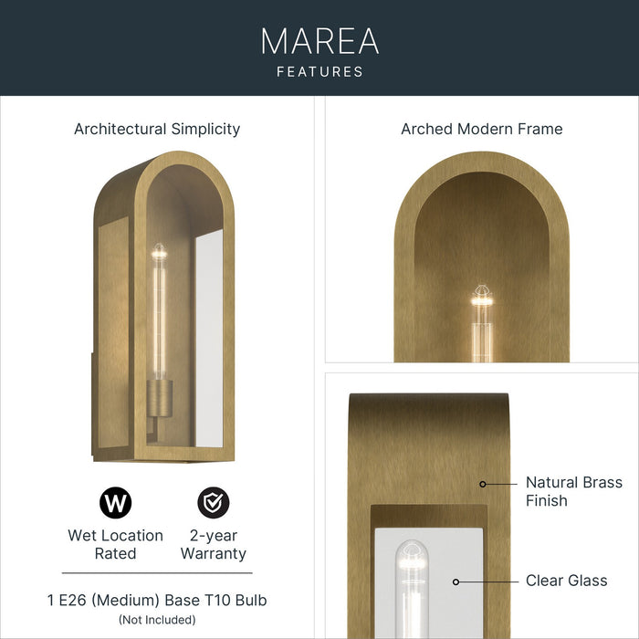 Myhouse Lighting Kichler - 59201NBR - One Light Outdoor Wall Mount - Marea - Natural Brass