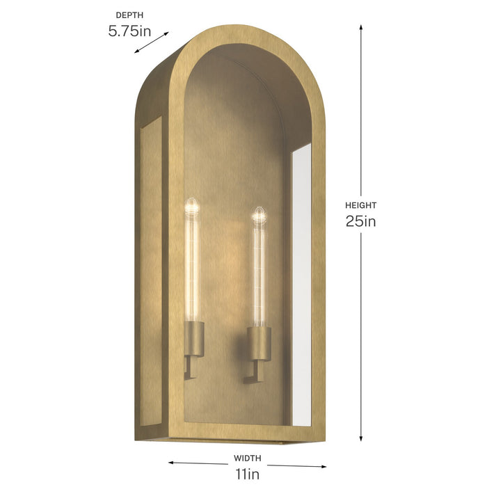 Myhouse Lighting Kichler - 59203NBR - Two Light Outdoor Wall Mount - Marea - Natural Brass