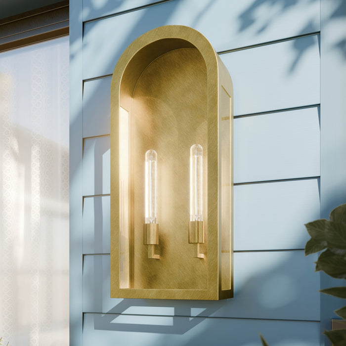 Myhouse Lighting Kichler - 59203NBR - Two Light Outdoor Wall Mount - Marea - Natural Brass