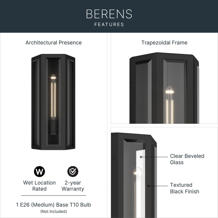 Myhouse Lighting Kichler - 59214BKT - One Light Outdoor Wall Mount - Berens - Textured Black