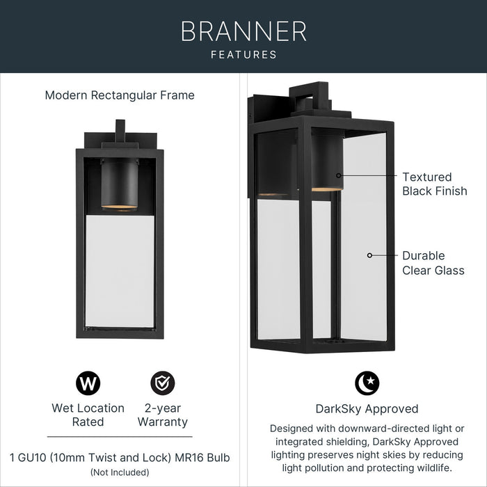 Myhouse Lighting Kichler - 59111BKTDS - One Light Outdoor Wall Mount - Branner - Textured Black