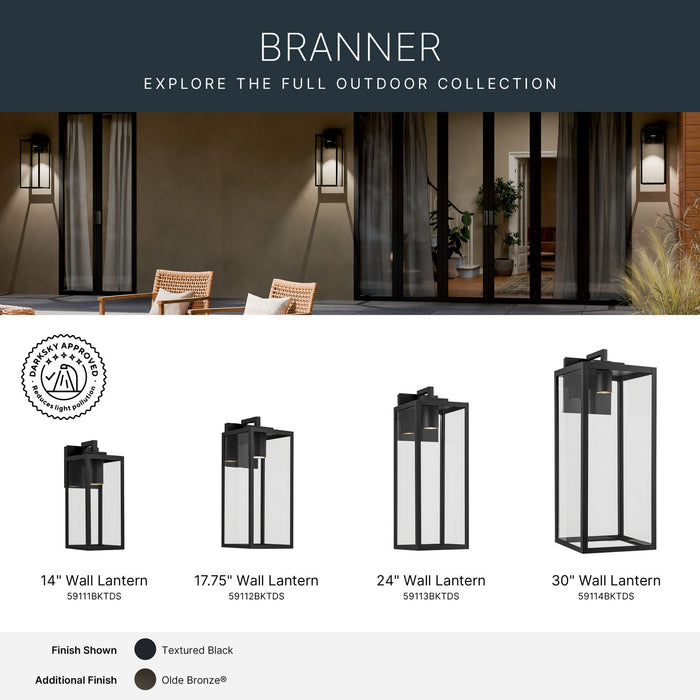 Myhouse Lighting Kichler - 59111BKTDS - One Light Outdoor Wall Mount - Branner - Textured Black