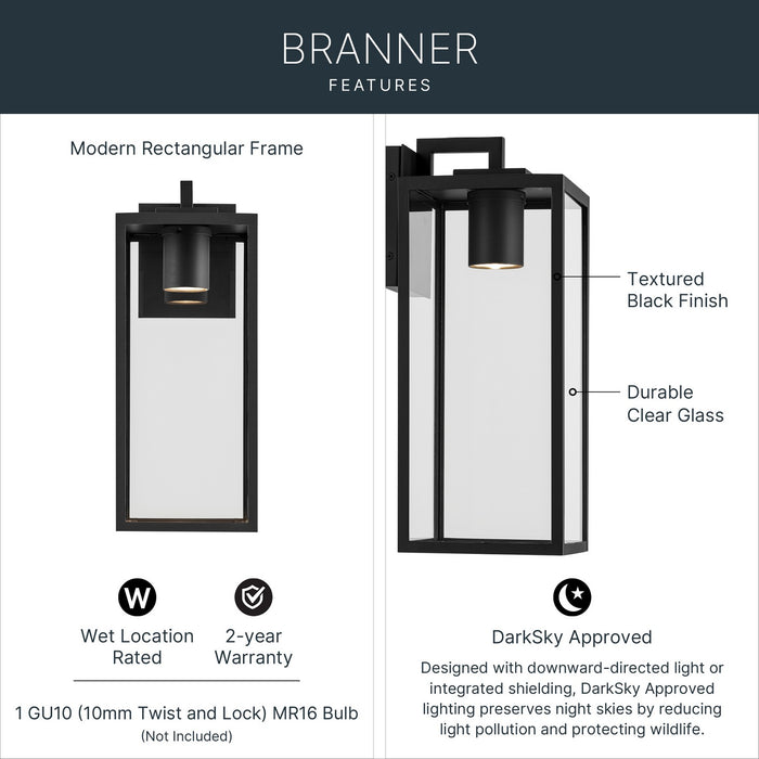 Myhouse Lighting Kichler - 59112BKTDS - One Light Outdoor Wall Mount - Branner - Textured Black