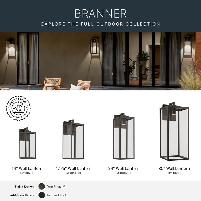 Myhouse Lighting Kichler - 59113OZDS - One Light Outdoor Wall Mount - Branner - Olde Bronze