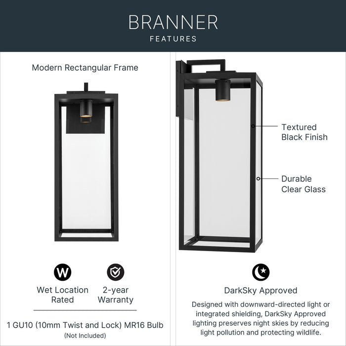Myhouse Lighting Kichler - 59114BKTDS - One Light Outdoor Wall Mount - Branner - Textured Black