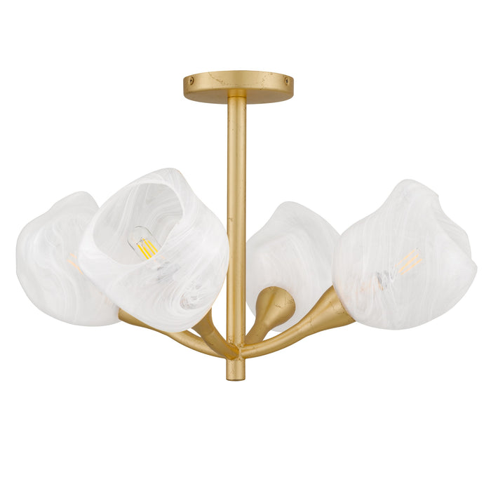 Myhouse Lighting Quoizel - ADEL1722GFL - Four Light Semi-Flush Mount - Adelyn - Gold Leaf