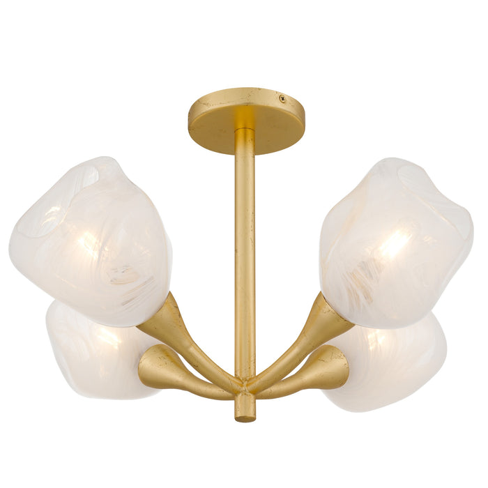 Myhouse Lighting Quoizel - ADEL1722GFL - Four Light Semi-Flush Mount - Adelyn - Gold Leaf
