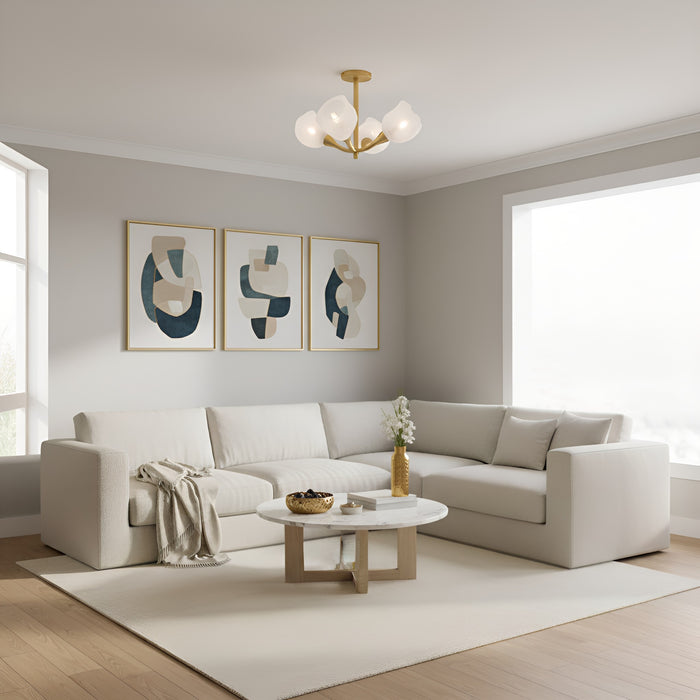 Myhouse Lighting Quoizel - ADEL1722GFL - Four Light Semi-Flush Mount - Adelyn - Gold Leaf
