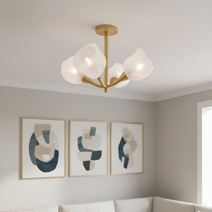 Myhouse Lighting Quoizel - ADEL1722GFL - Four Light Semi-Flush Mount - Adelyn - Gold Leaf