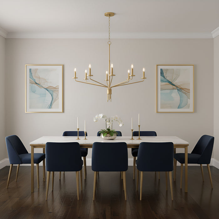 Myhouse Lighting Quoizel - ALEX5040BRG - Eight Light Chandelier - Alexander - Brushed Gold