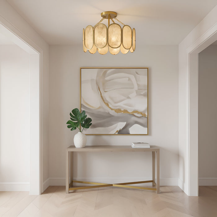 Myhouse Lighting Quoizel - AMAL1716LG - Three Light Semi-Flush Mount - Amalia - Light Gold