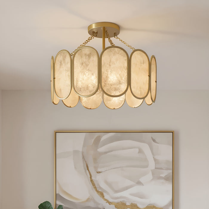 Myhouse Lighting Quoizel - AMAL1716LG - Three Light Semi-Flush Mount - Amalia - Light Gold