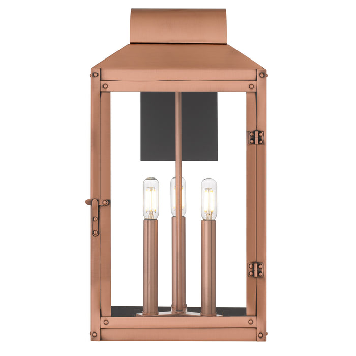 Myhouse Lighting Quoizel - BER8410AC - Three Light Outdoor Wall Lantern - Beryn - Aged Copper