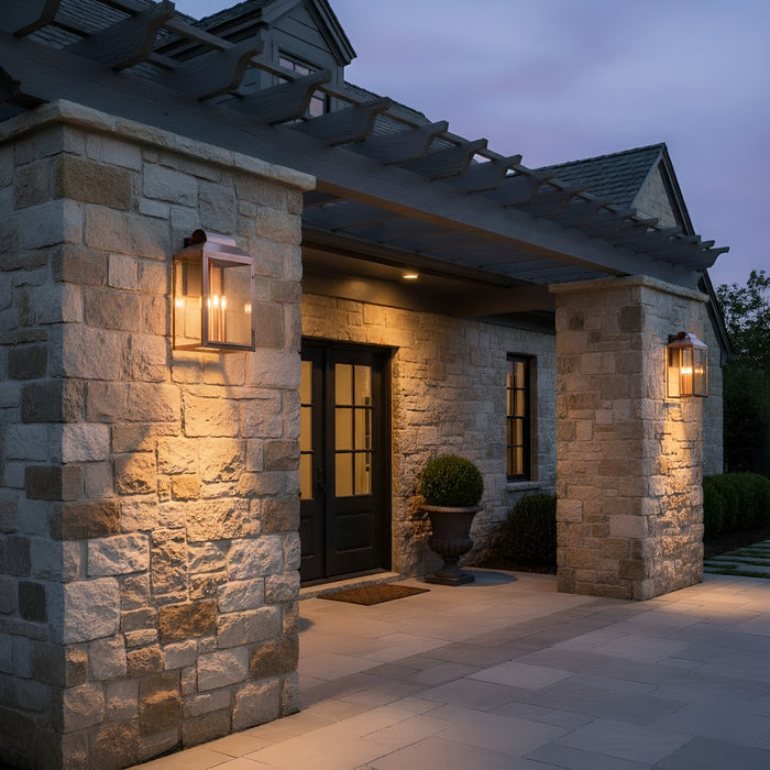 Myhouse Lighting Quoizel - BER8412AC - Four Light Outdoor Wall Lantern - Beryn - Aged Copper