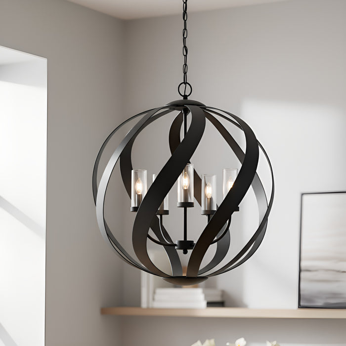Myhouse Lighting Quoizel - BMS2826EK - Five Light Pendant - Blacksmith - Earth Black