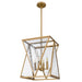 Myhouse Lighting Quoizel - CLO1814BWS - Four Light Pendant - Clovis - Brushed Weathered Brass