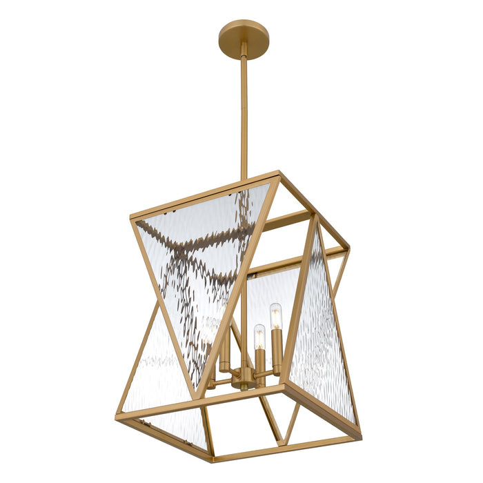 Myhouse Lighting Quoizel - CLO1814BWS - Four Light Pendant - Clovis - Brushed Weathered Brass