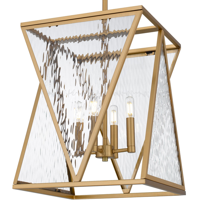 Myhouse Lighting Quoizel - CLO1814BWS - Four Light Pendant - Clovis - Brushed Weathered Brass