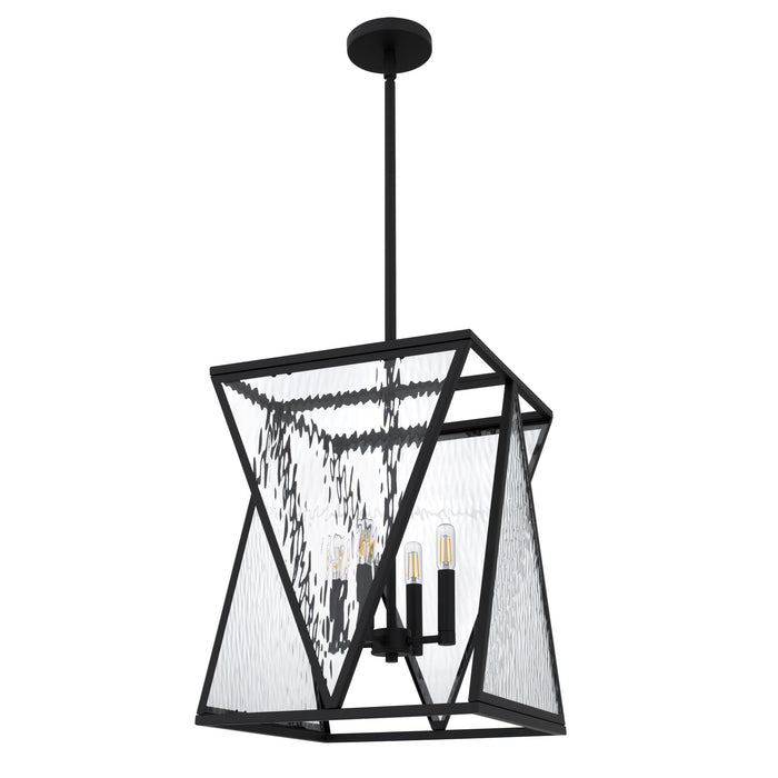Myhouse Lighting Quoizel - CLO1814MBK - Four Light Pendant - Clovis - Matte Black