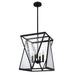 Myhouse Lighting Quoizel - CLO1814MBK - Four Light Pendant - Clovis - Matte Black