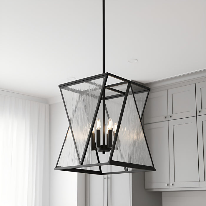 Myhouse Lighting Quoizel - CLO1814MBK - Four Light Pendant - Clovis - Matte Black