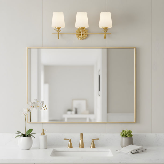 Myhouse Lighting Quoizel - DOT8624GFL - Three Light Vanity - Dorothea - Gold Leaf