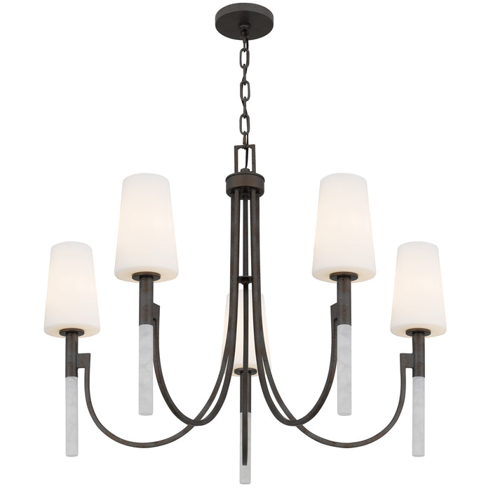 Myhouse Lighting Quoizel - ELOU5032IN - Five Light Chandelier - Eloura - Iron Gate