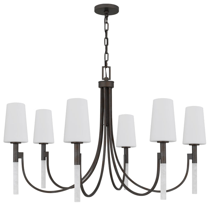 Myhouse Lighting Quoizel - ELOU5040IN - Six Light Chandelier - Eloura - Iron Gate