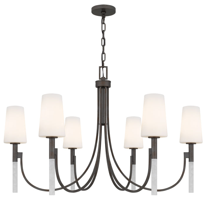 Myhouse Lighting Quoizel - ELOU5040IN - Six Light Chandelier - Eloura - Iron Gate