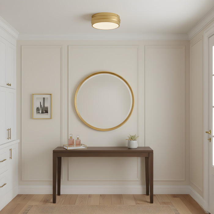 Myhouse Lighting Quoizel - EMM1616BRG - Three Light Flush Mount - Emmett - Brushed Gold