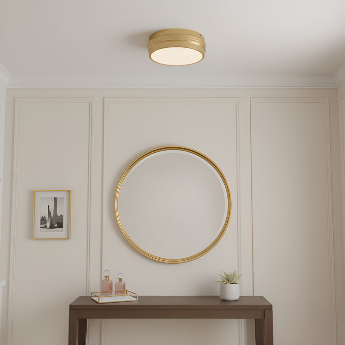 Myhouse Lighting Quoizel - EMM1616BRG - Three Light Flush Mount - Emmett - Brushed Gold
