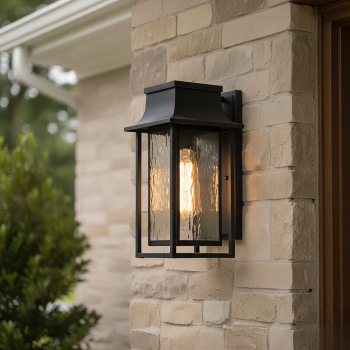 Myhouse Lighting Quoizel - GARN8408MBK - One Light Outdoor Wall Lantern - Garner - Matte Black