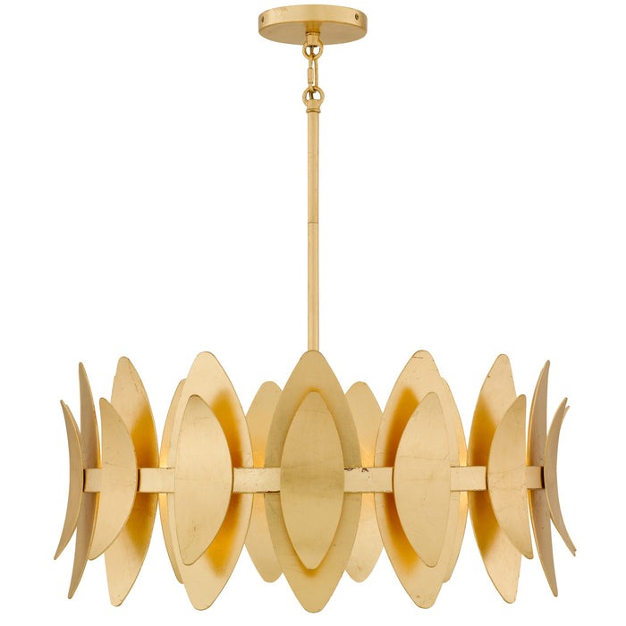 Myhouse Lighting Quoizel - HAY2827GFL - Six Light Pendant - Hayley - Gold Leaf