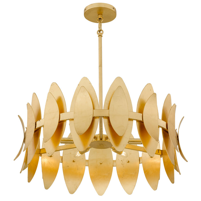 Myhouse Lighting Quoizel - HAY2827GFL - Six Light Pendant - Hayley - Gold Leaf