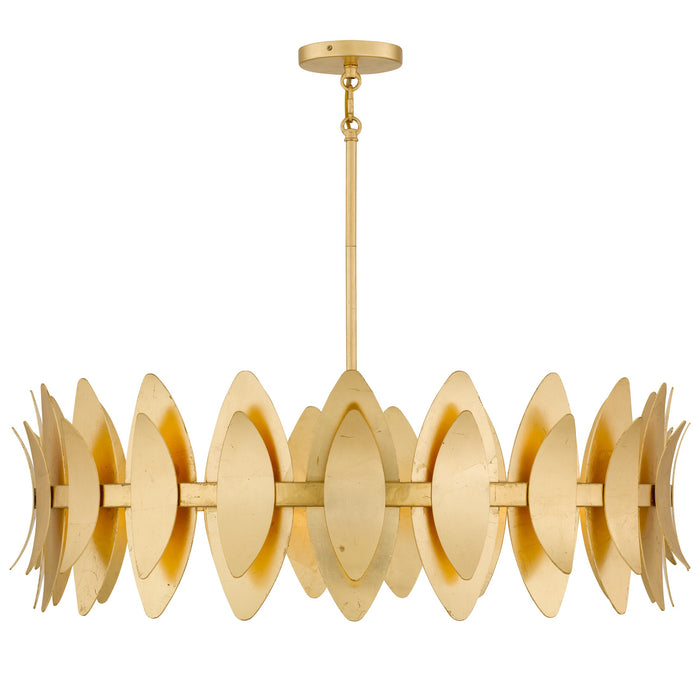 Myhouse Lighting Quoizel - HAY2837GFL - Six Light Pendant - Hayley - Gold Leaf
