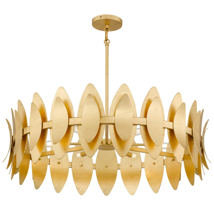 Myhouse Lighting Quoizel - HAY2837GFL - Six Light Pendant - Hayley - Gold Leaf