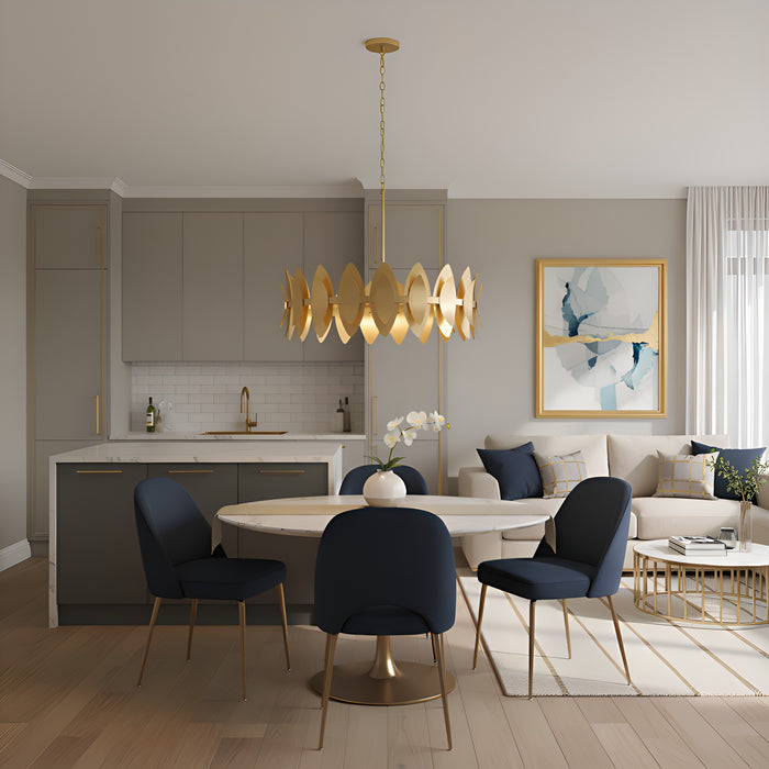 Myhouse Lighting Quoizel - HAY2837GFL - Six Light Pendant - Hayley - Gold Leaf