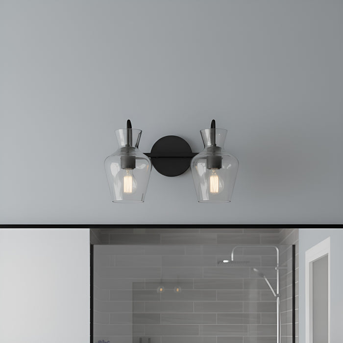 Myhouse Lighting Quoizel - HLL8614MBK - Two Light Vanity - Hollis - Matte Black
